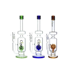 Clover Glass - 17.5" Dual Upside Down Sprinkler Perc Water Pipe 18Female  [WPB-16]
